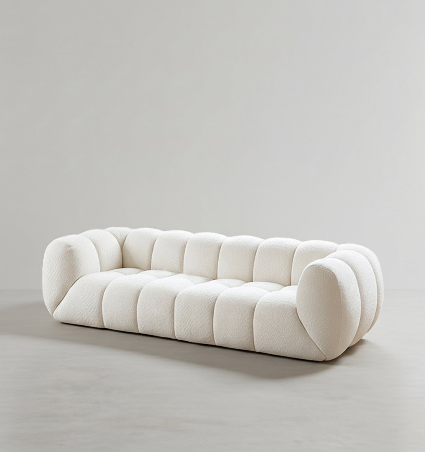 Randee BoBo Three Seater Sofa, White Boucle