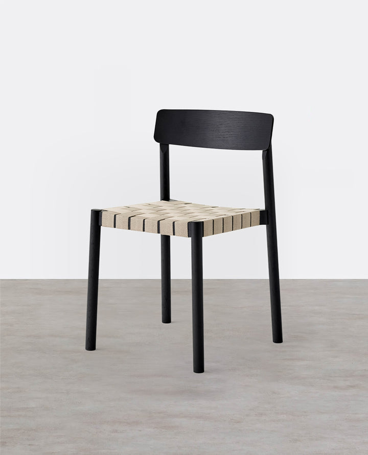 Eden Dining Chair, Black, Solid Wood & Linen-Weilai Concept