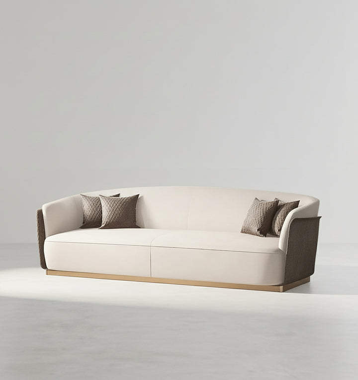 Demure Three Seater Sofa, Velvet-Weilai Concept