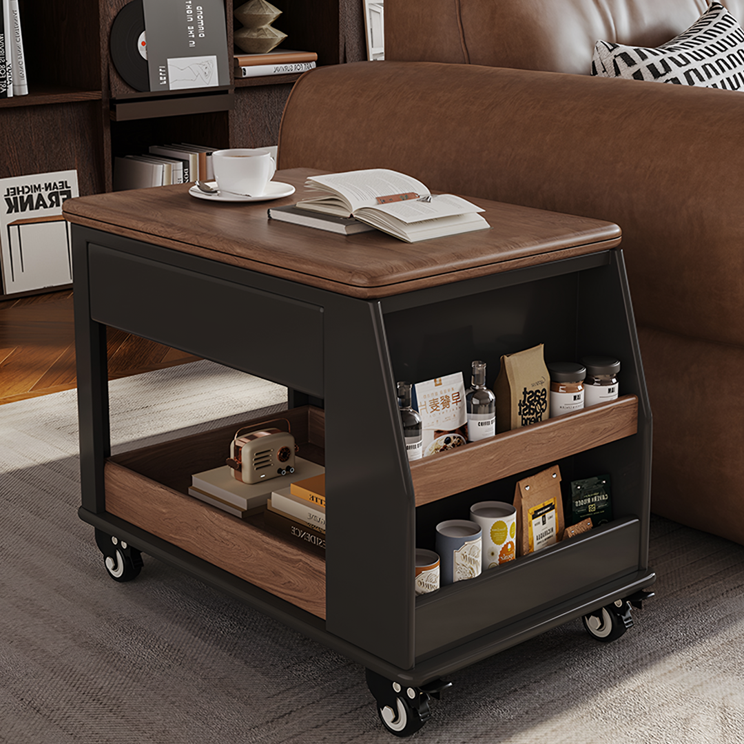 Ariana Lift Up Table, Foldable Coffee Table With Storage & Casters-Weilai Concept-Weilai Concept