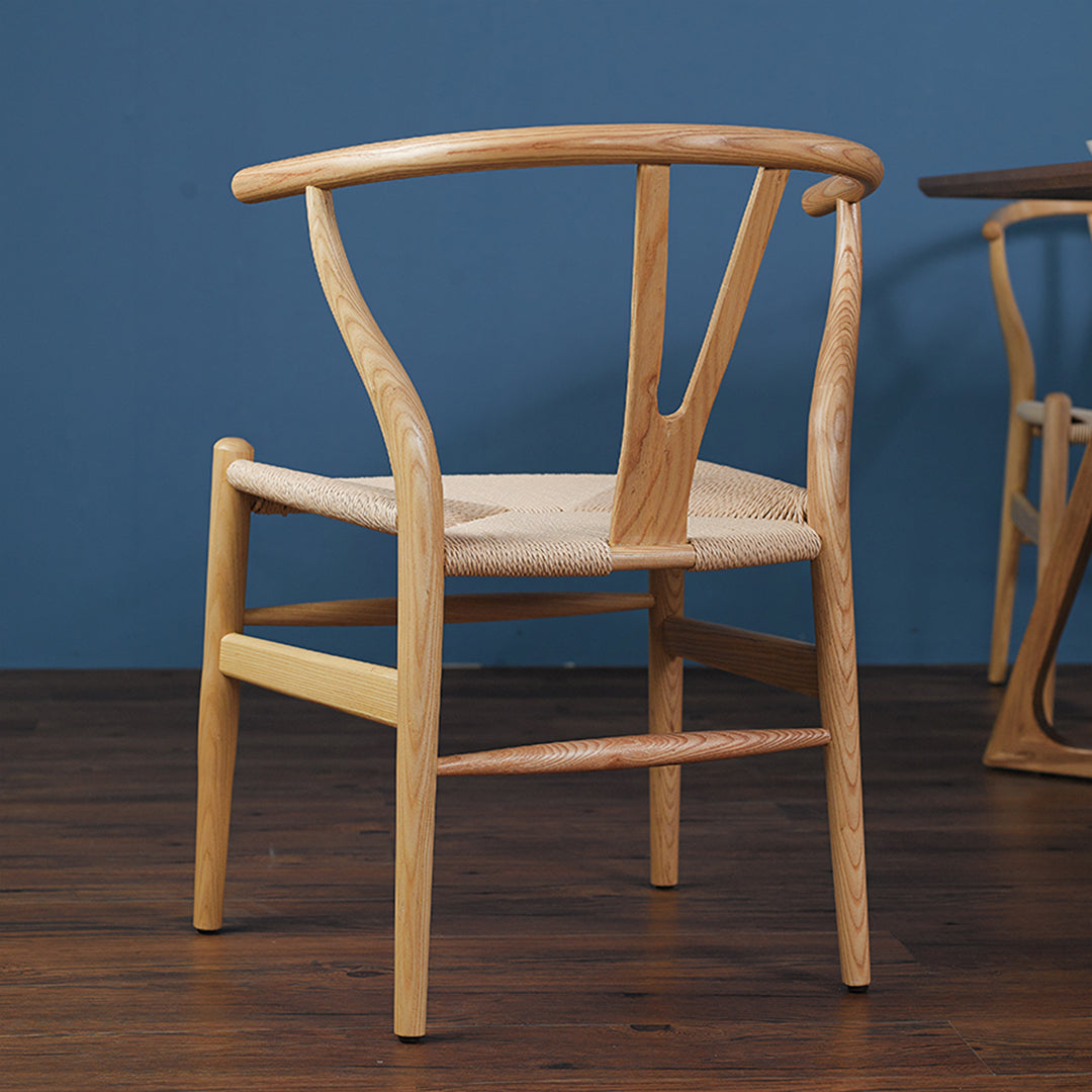 Gupta Dining Chair, Solid Wood & Rattan, Oak-Weilai Concept-Weilai Concept