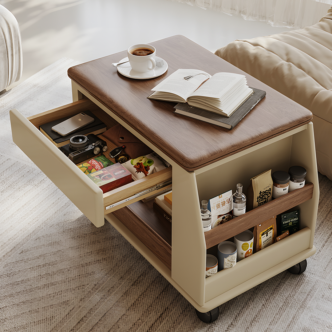 Ruiz Small Coffee table, Lift Up Coffee Table With Storage & Casters-Weilai Concept-Weilai Concept