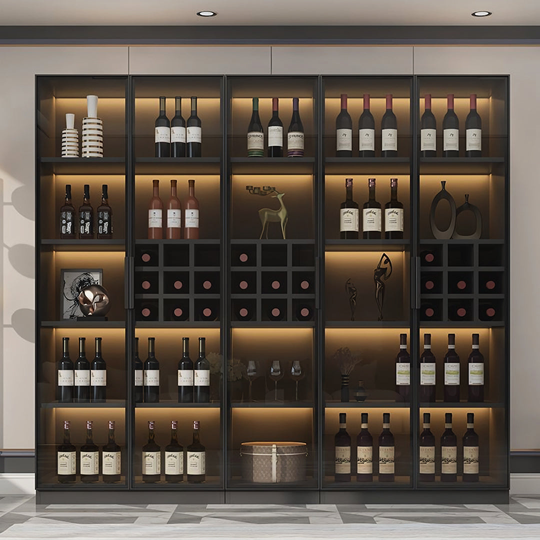 Hampshire I Wine Cabinet, Wine Storage With Glass Doors & Lights-Weilai Concept-Weilai Concept