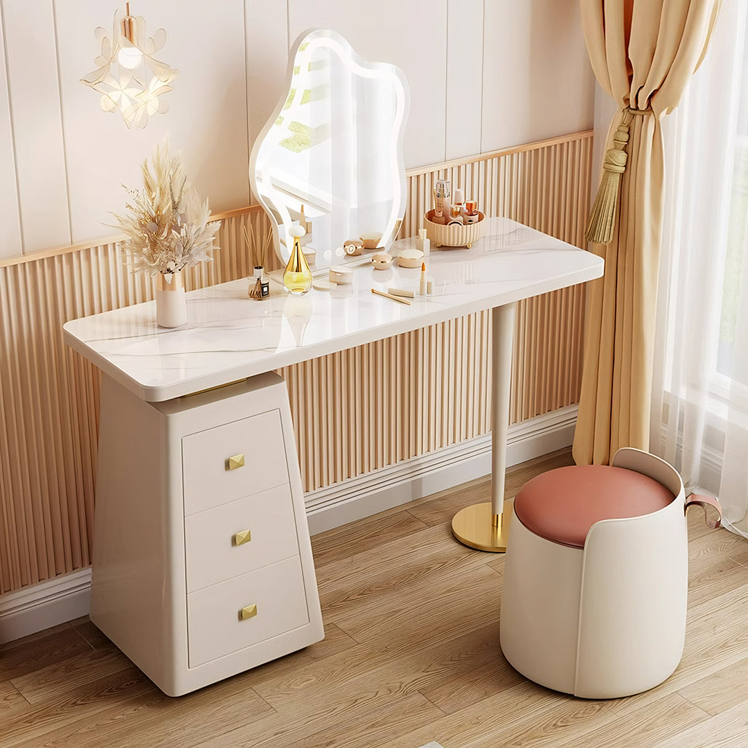 Charlotte Dressing Table With Full Length LED Mirror, Cream