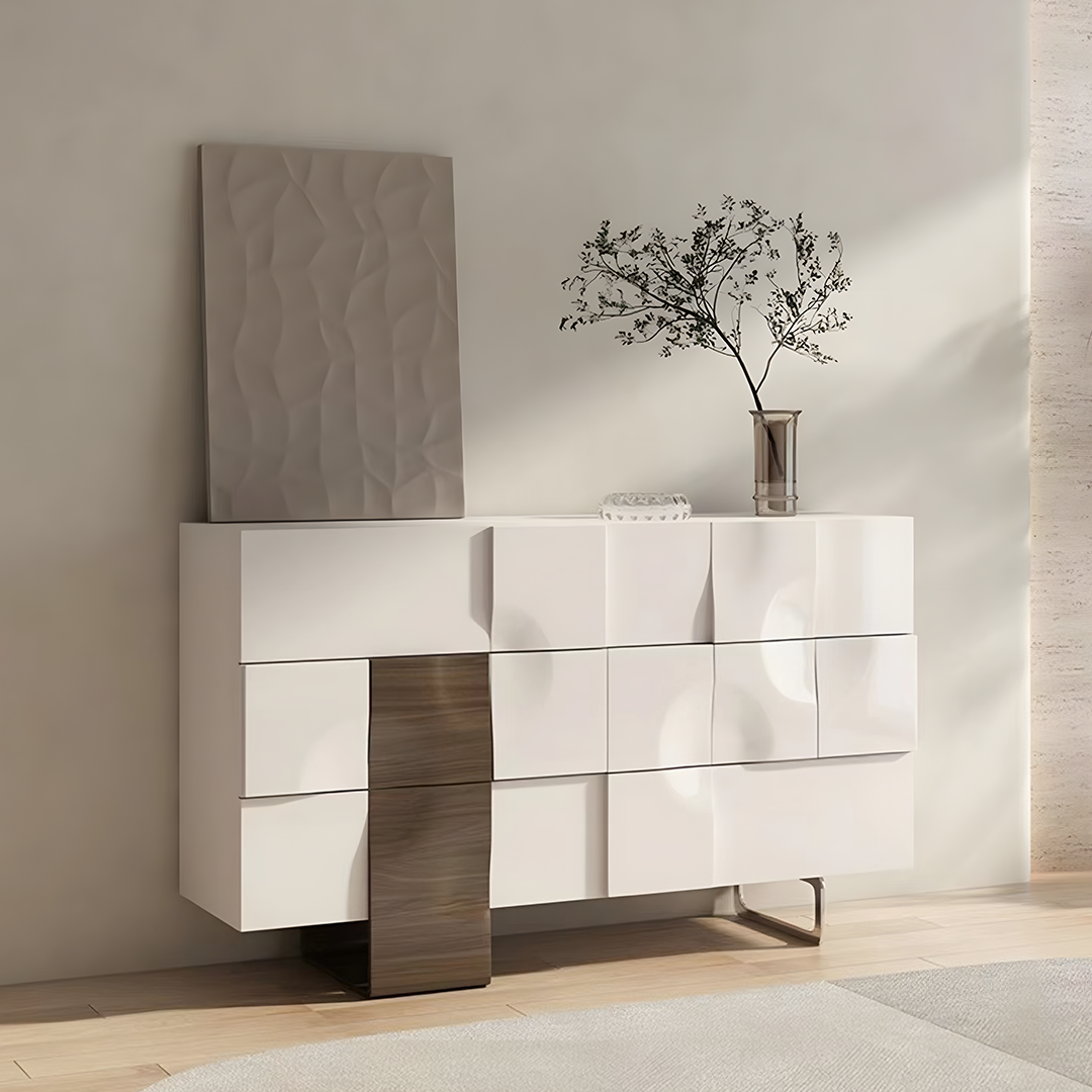 Elena Wooden Sideboard, Solid Wood, White Or Black-Weilai Concept-Weilai Concept