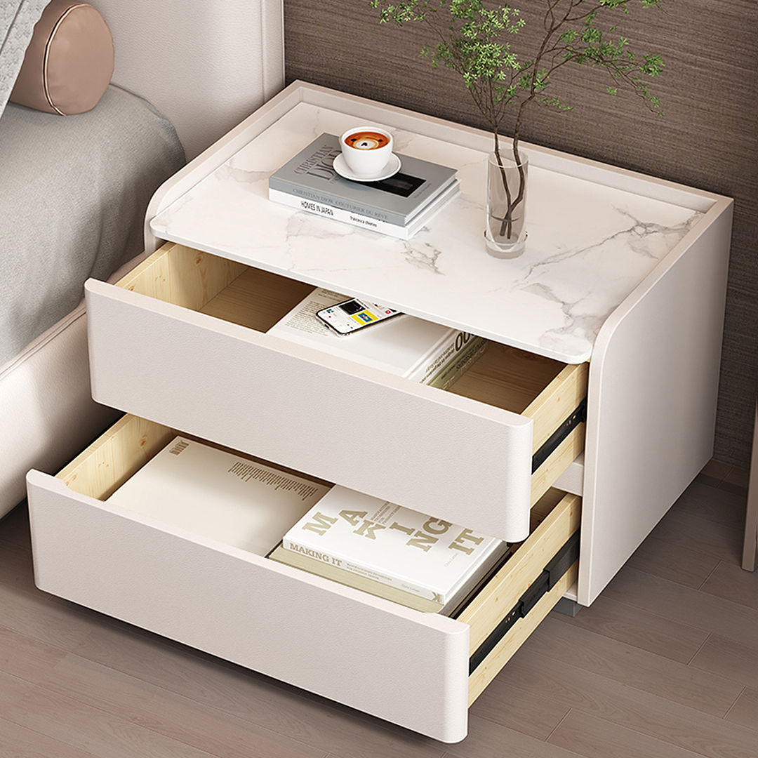 Agustina Modern Bedside Table, Wooden Bedside Table, Cream-Weilai Concept-Weilai Concept