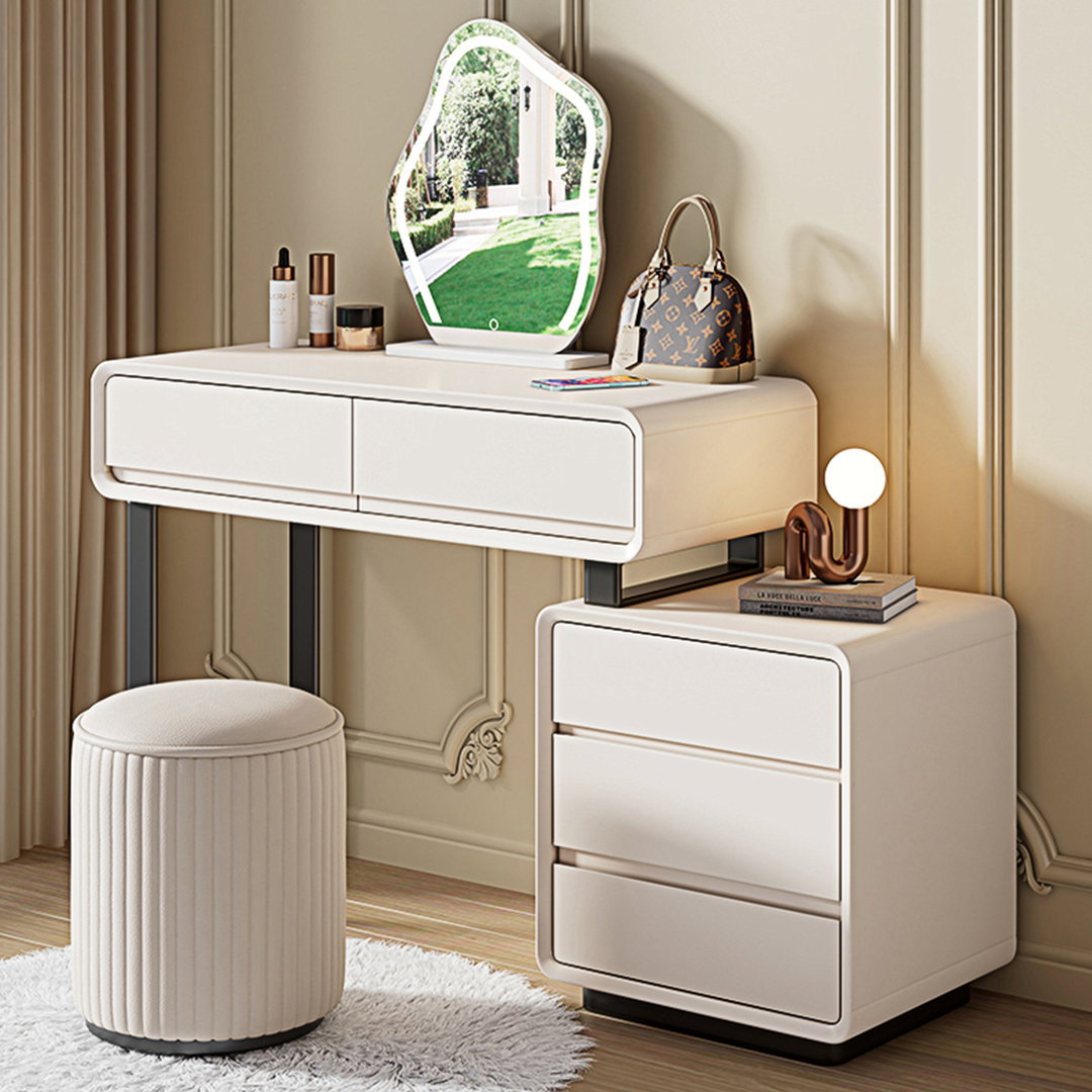 Elysee Dressing Table With LED Mirror, Cream
