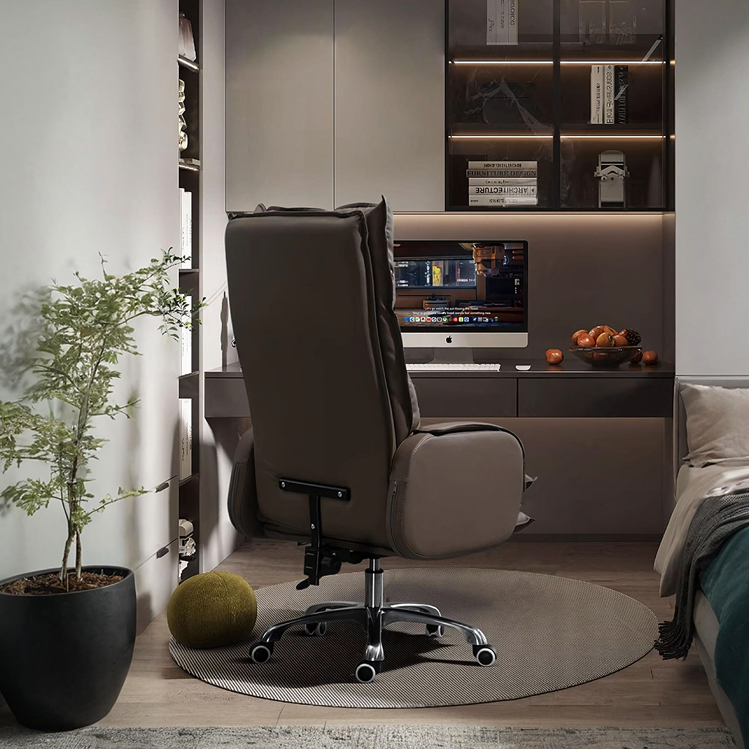 Fauteuil de bureau inclinable Manaia avec repose-pieds et pivotant 