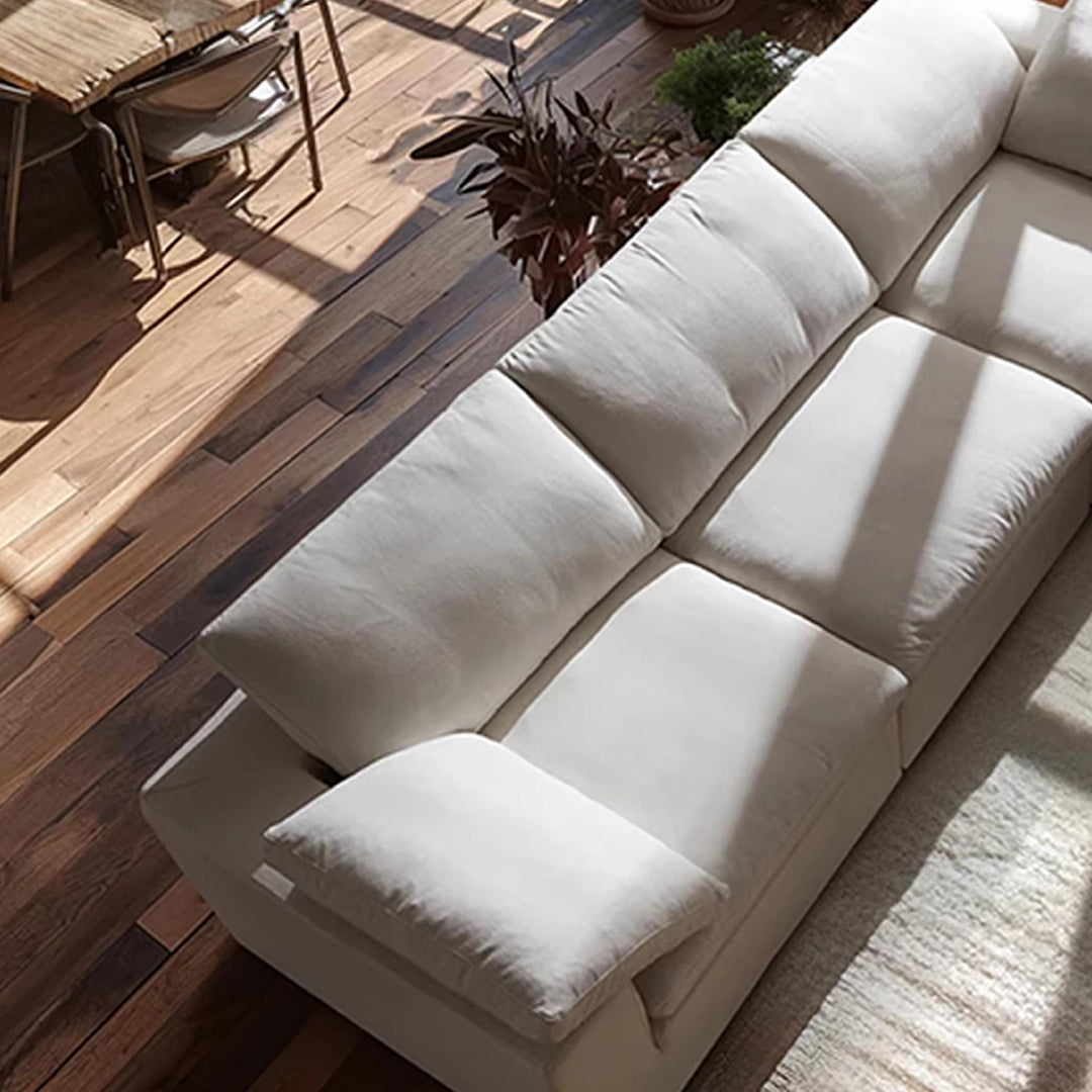 Farid Two Seater, Three Seater Sofa, Modular Sofa, White Linen
