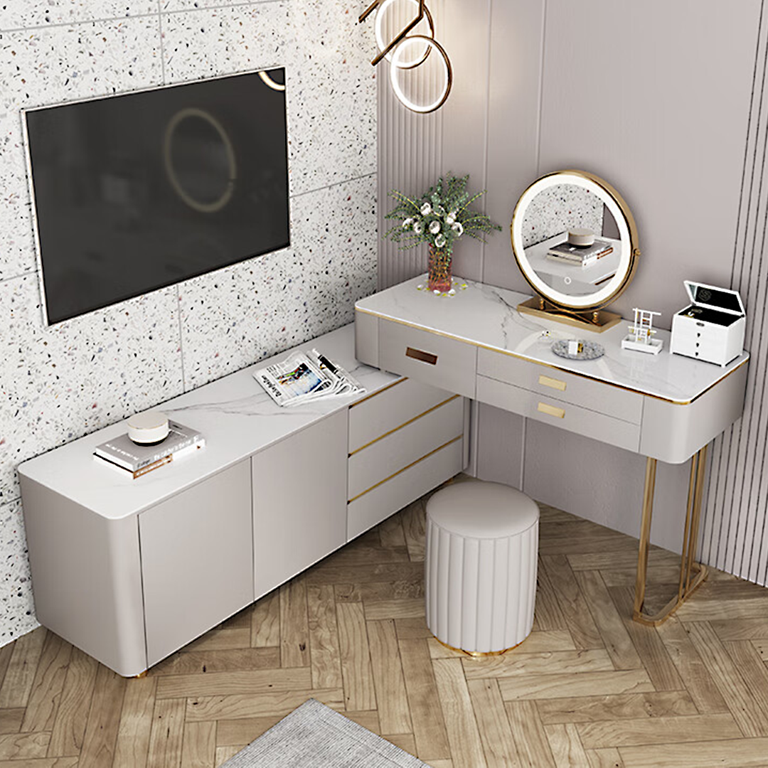 Leonidas Dressing Table With Sideboard