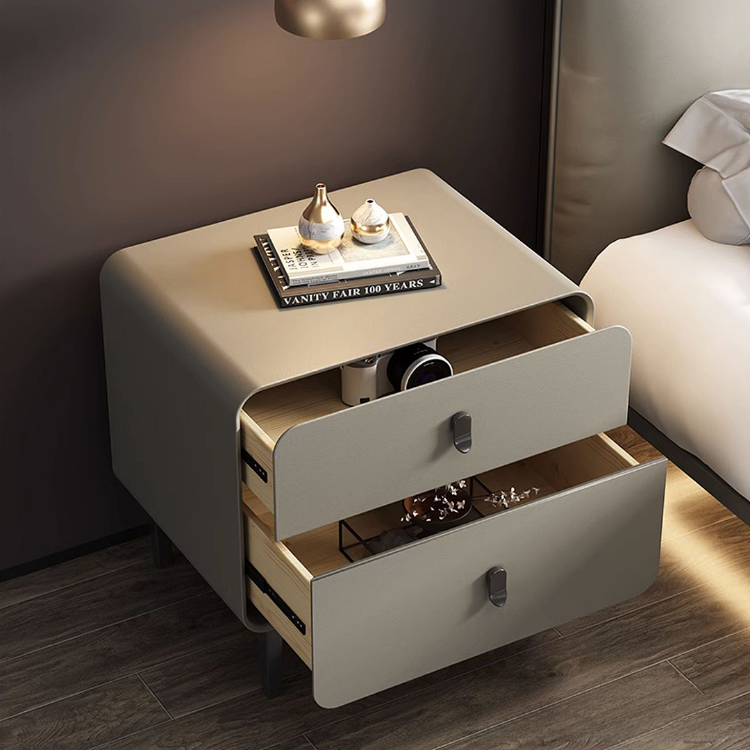 Valeria Bedside Table In Grey, Wood-Weilai Concept-Weilai Concept