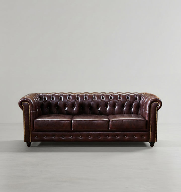 Vintage Chesterfield Three Seater Sofa-Weilai Concept