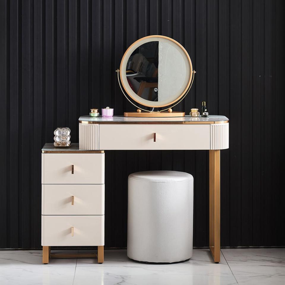 Isai Extendable Dressing Table With LED Mirror-Weilai Concept-Weilai Concept