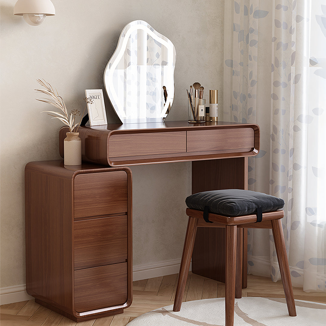 Parker Dressing Table, Wood, Oak & Walnut-Weilai Concept-Weilai Concept