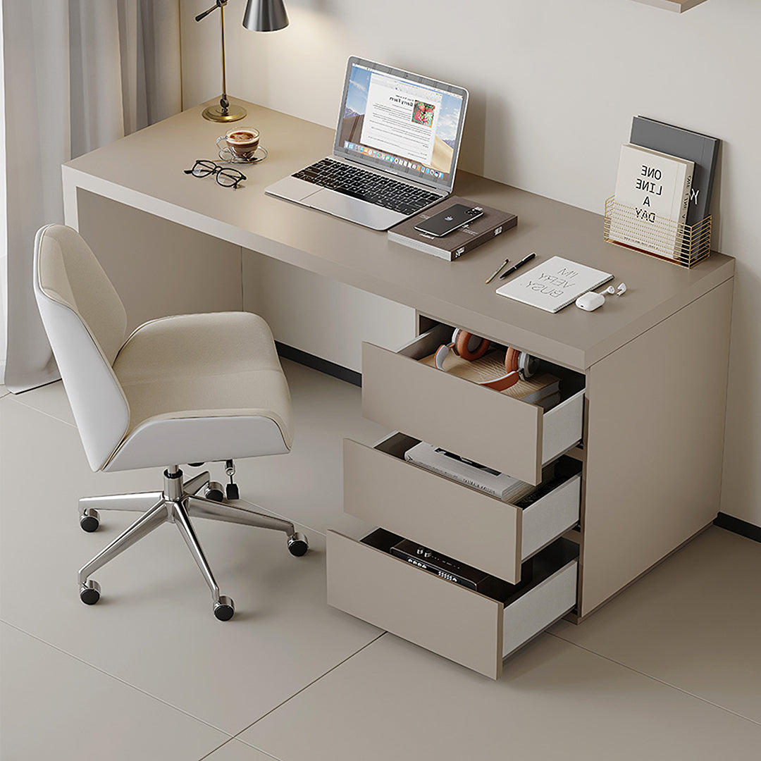 Jamal Office Desk With Storage & Office Chair, Solid Wood-Weilai Concept-Weilai Concept