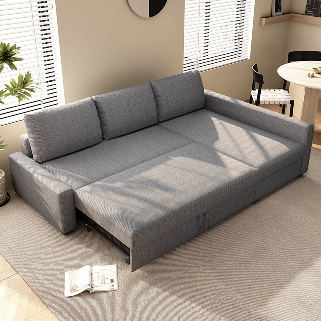 Edwards Three Seater Corner Sofa Bed With Storage, Linen-Weilai Concept-Weilai Concept