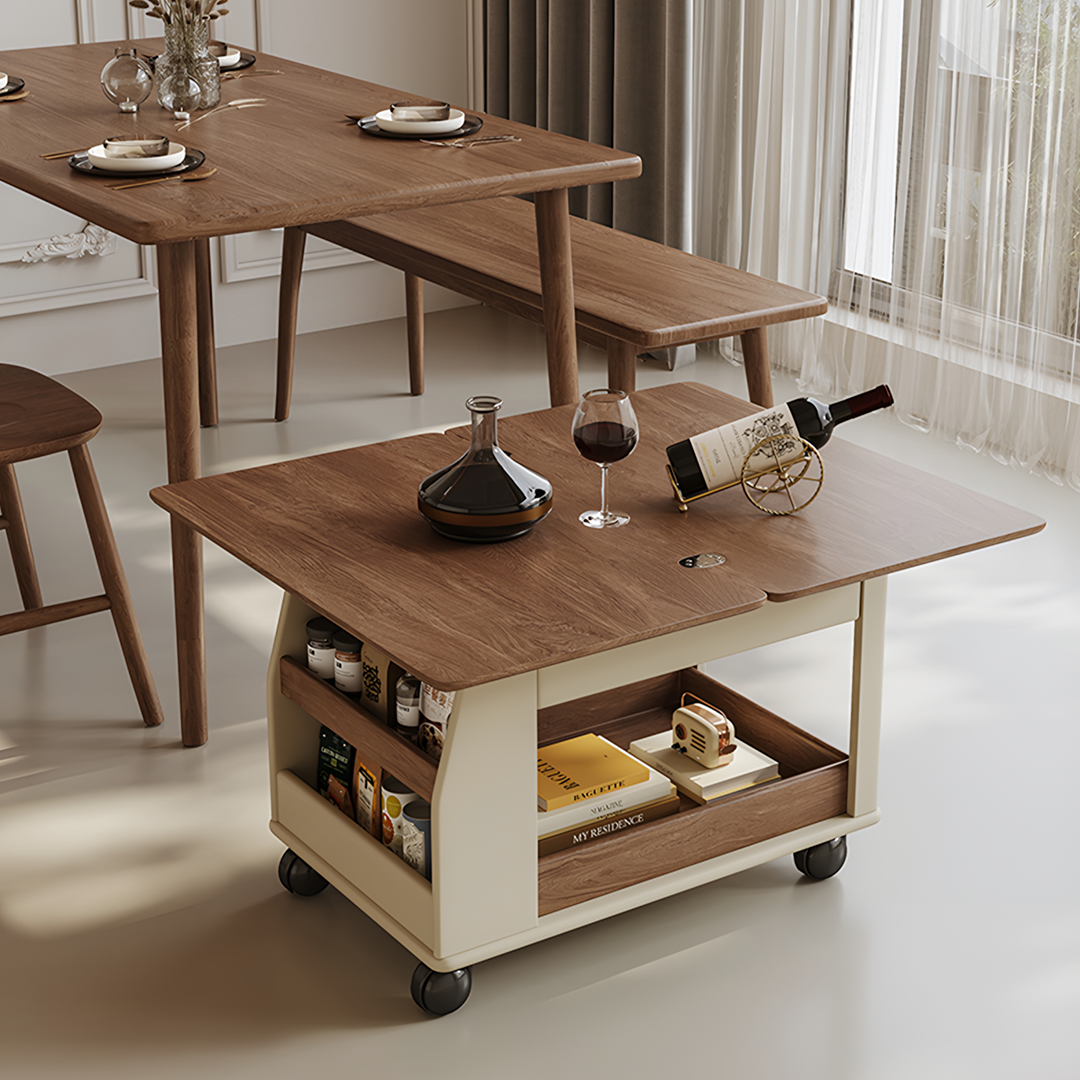 Ruiz Small Coffee table, Lift Up Coffee Table With Storage & Casters-Weilai Concept-Weilai Concept