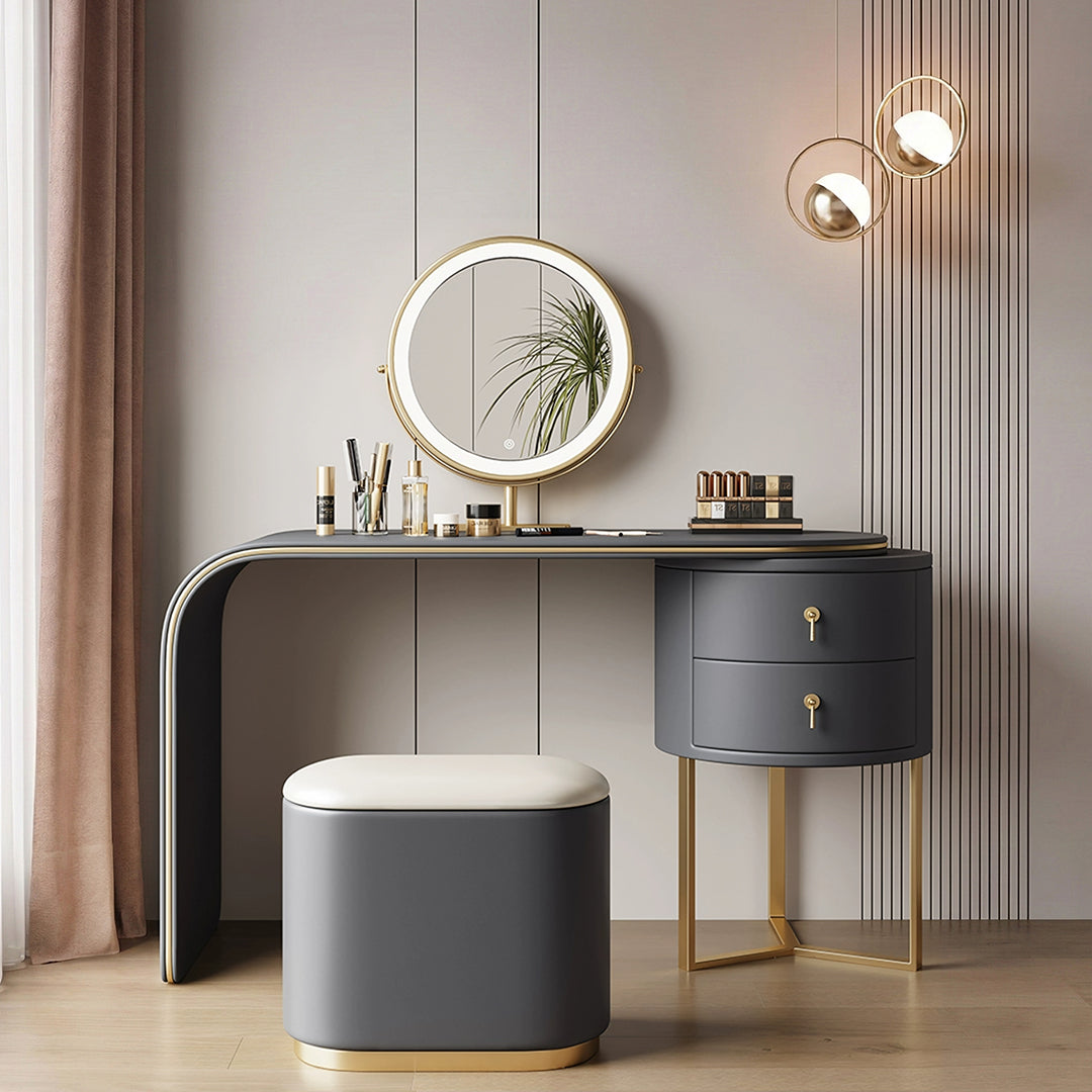 Coiffeuse Noorali avec miroir, plus de couleurs disponibles 