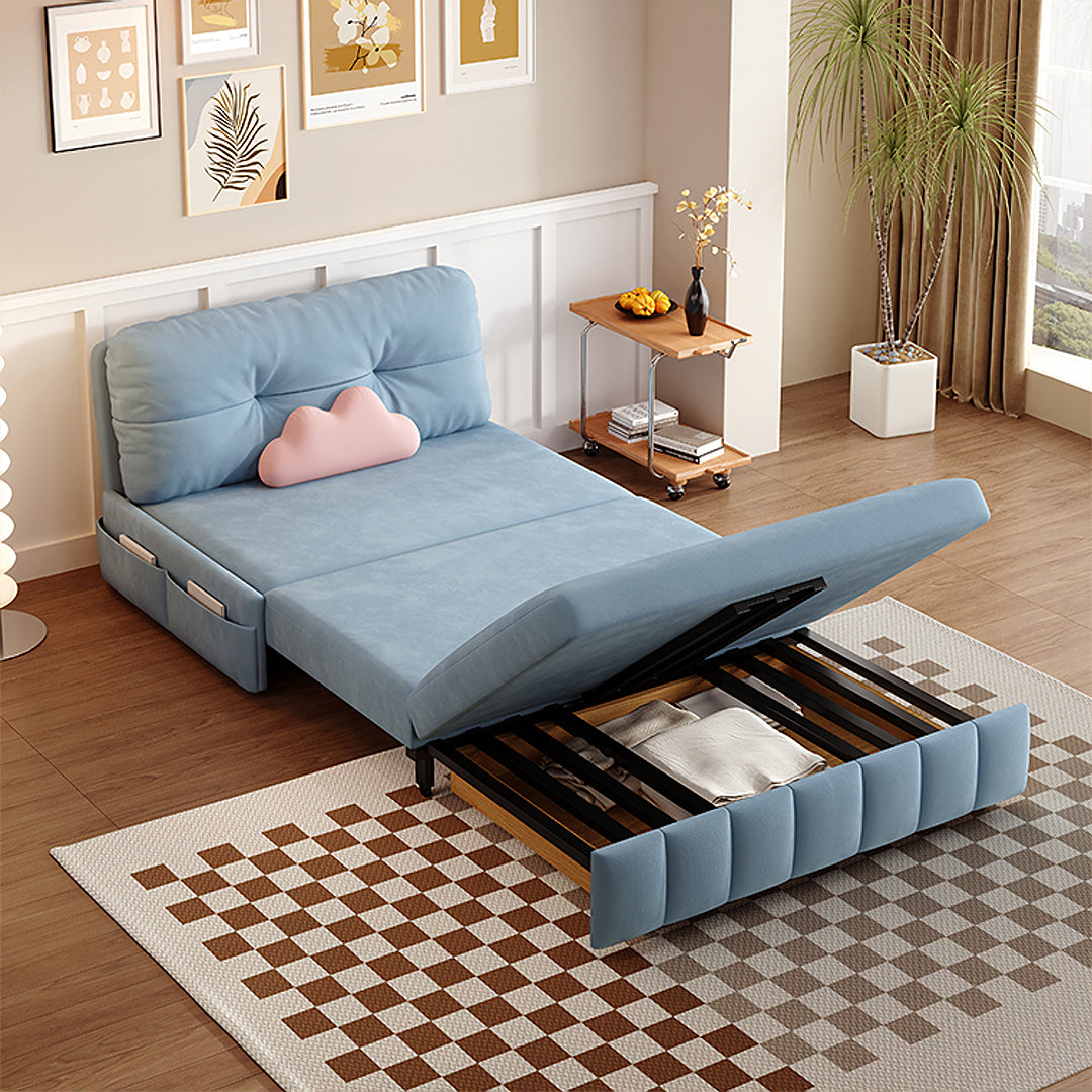 Mehta Single Seater Sofa Bed, Two Seater Sofa Bed, Blue-Weilai Concept-Weilai Concept