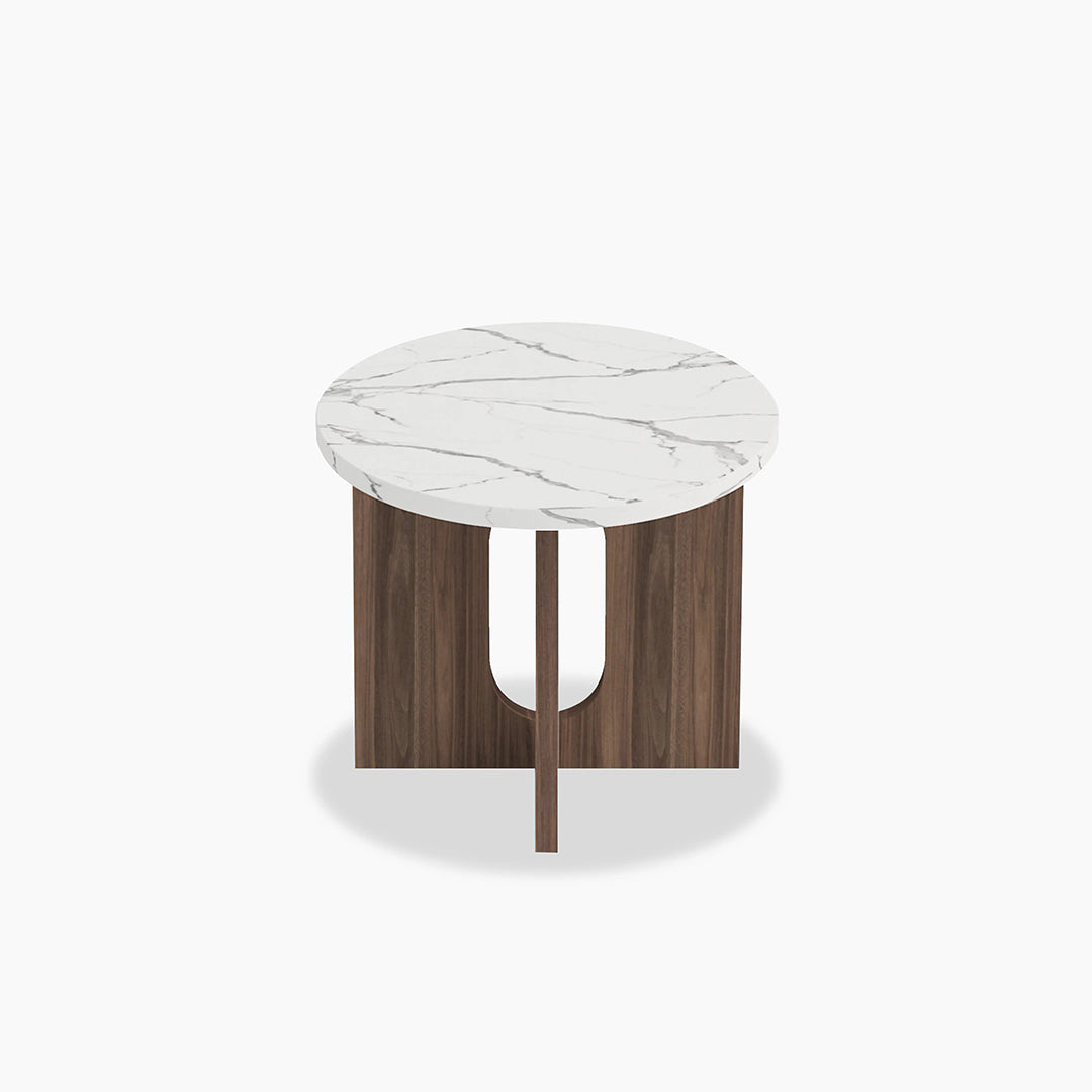 Caravaggio Round Side Table, Marble