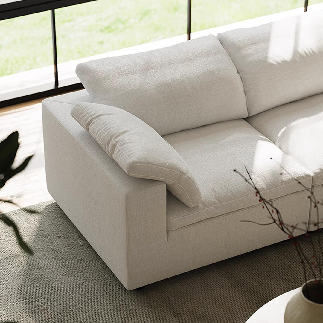 Farid Two Seater, Three Seater Sofa, Modular Sofa, White Linen