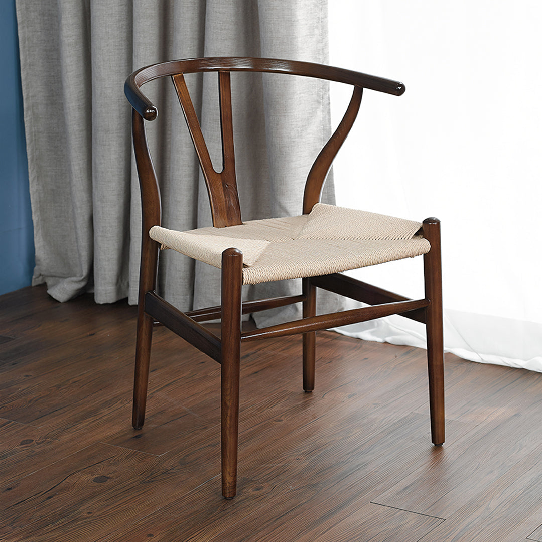 Gupta Dining Chair, Solid Wood & Rattan, Oak