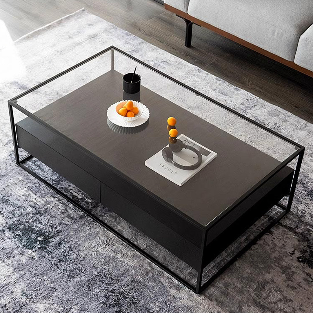Sanderson Rectangle Coffee Table With Storage, Black