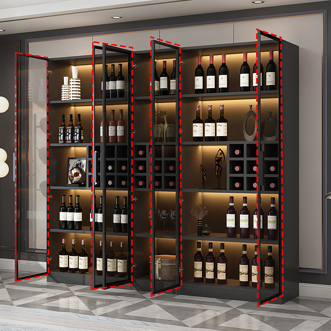 Hampshire I Wine Cabinet, Wine Storage With Glass Doors & Lights-Weilai Concept-Weilai Concept