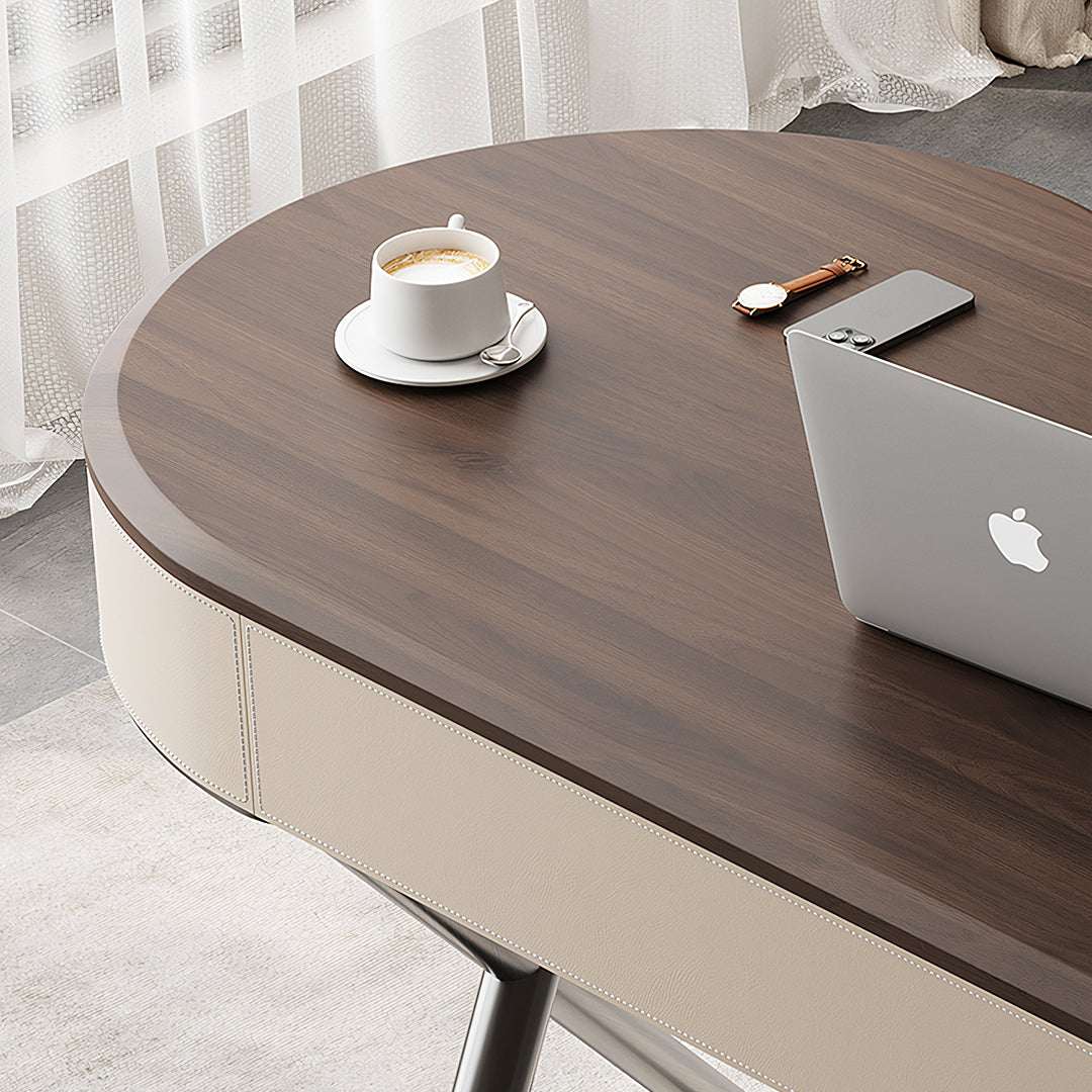 Chika Modern Office Desk For Home, Curved Office Desk, Wood-Weilai Concept-Weilai Concept