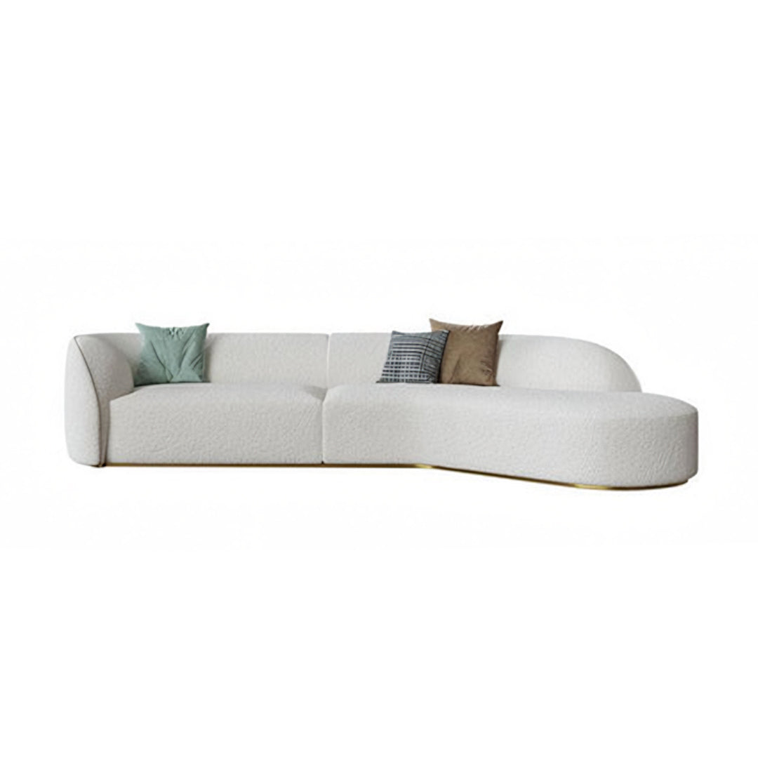 Welby Three Seater Curved Sofa, White