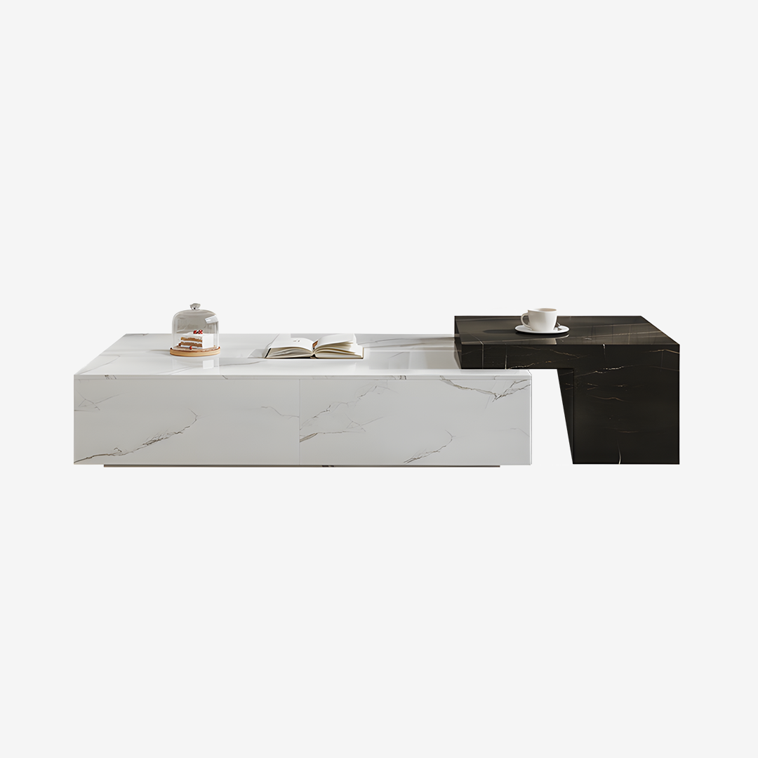 Ensemble de tables basses gigognes rectangulaires Erato, extensibles 