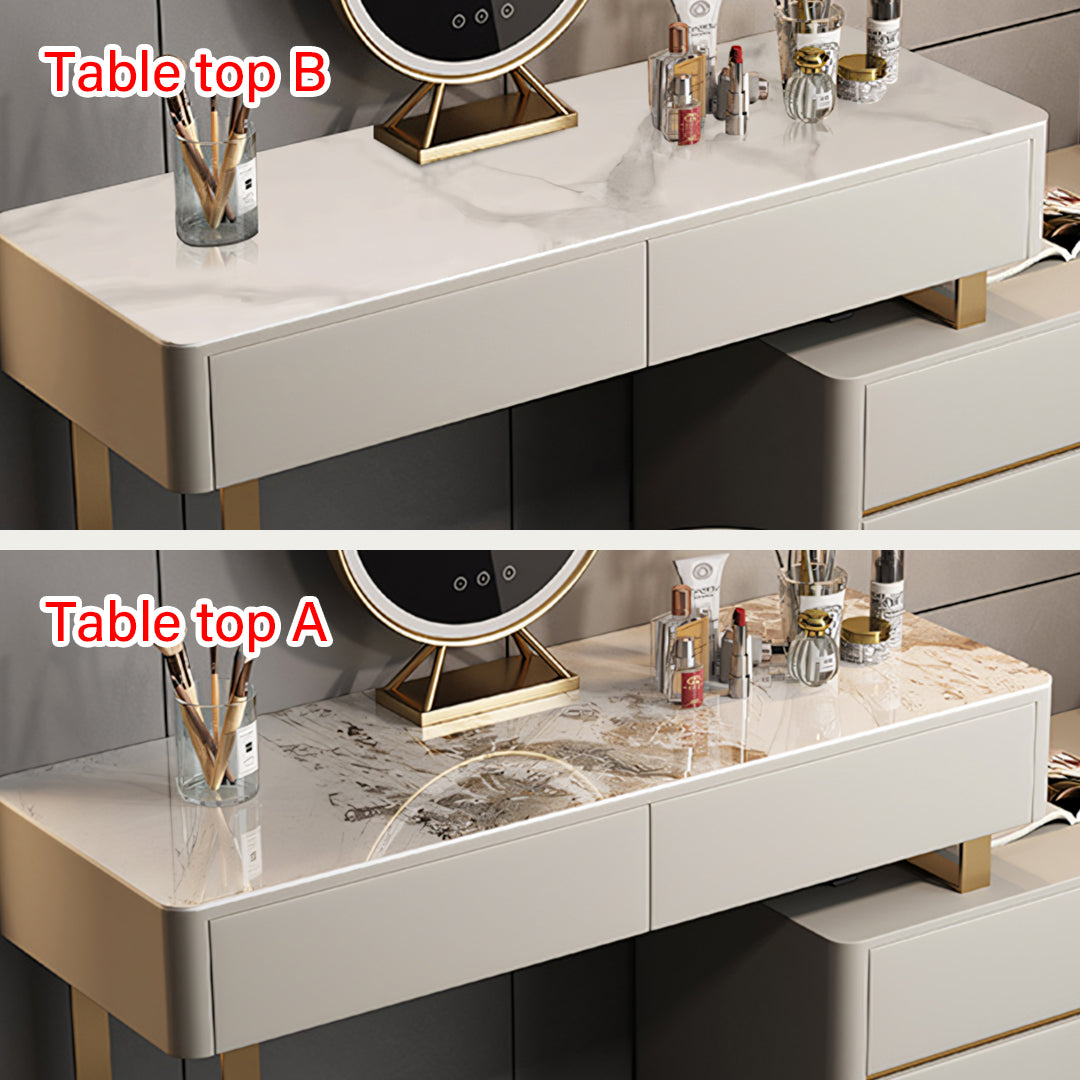 Davidson Dressing Table With LED Mirror, Extendable, Corner Dressing Table