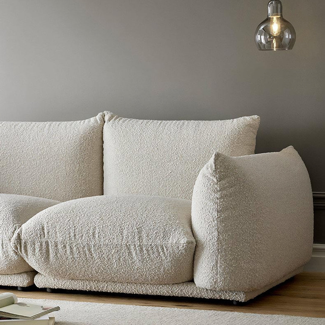 Isabella Two Seater, Three Seater Sofa, Boucle Or Velvet, White-Weilai Concept-Weilai Concept