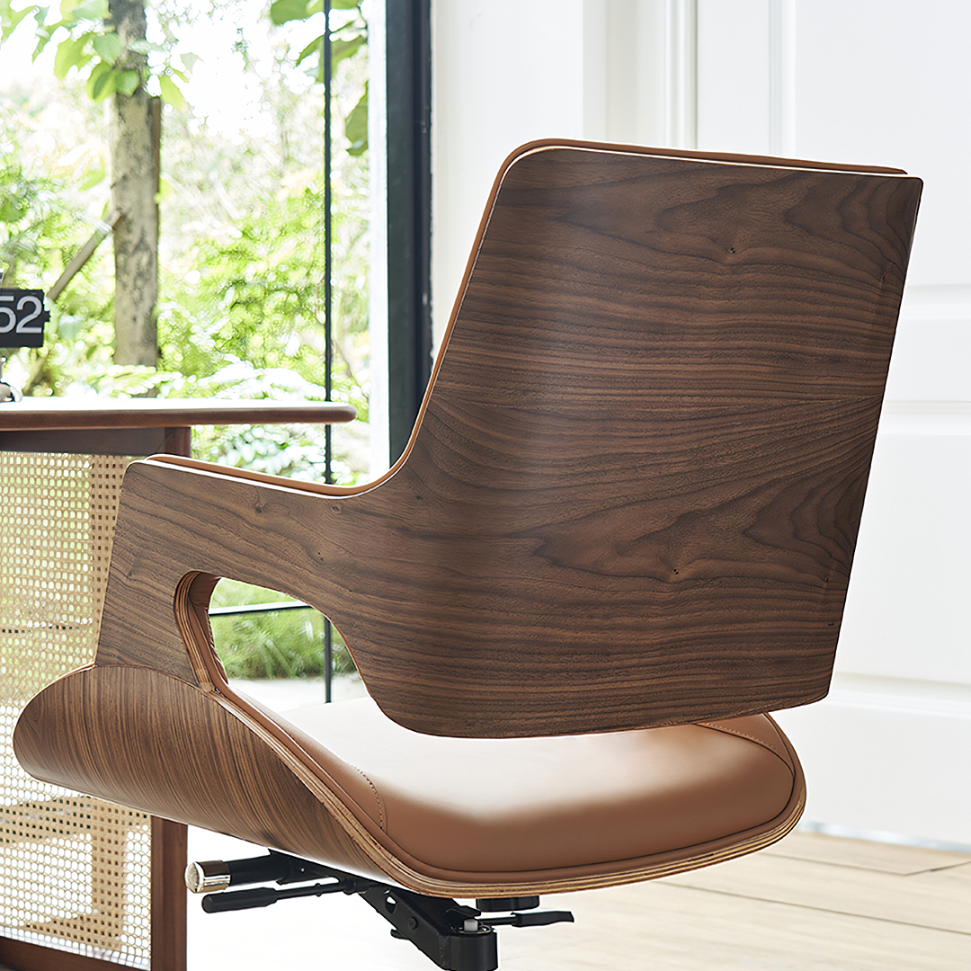 Drake Office Chair, Tan Leather, Reclining & Swivel-Weilai Concept-Weilai Concept