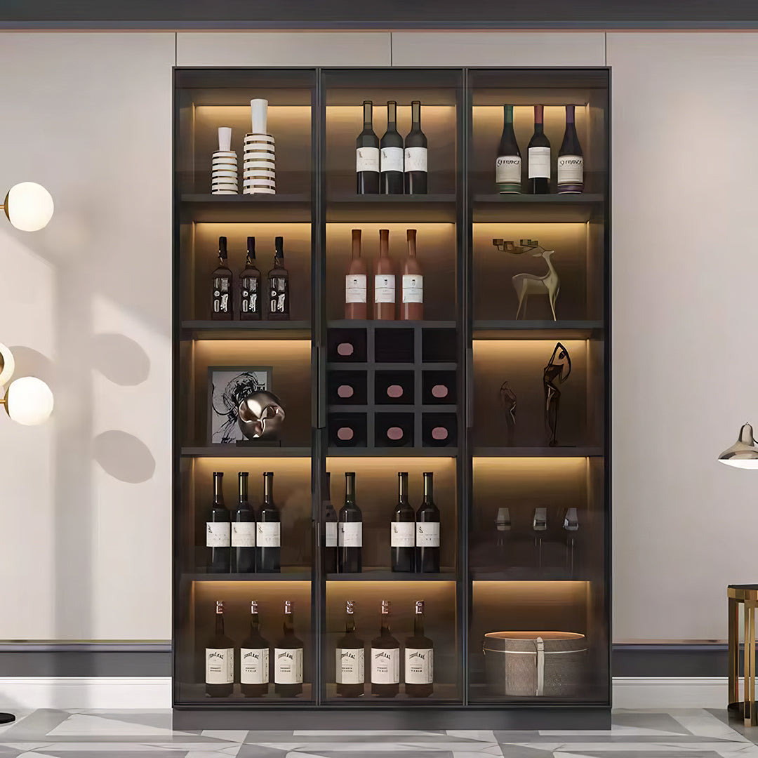 Hampshire I Wine Cabinet, Wine Storage With Glass Doors & Lights-Weilai Concept-Weilai Concept