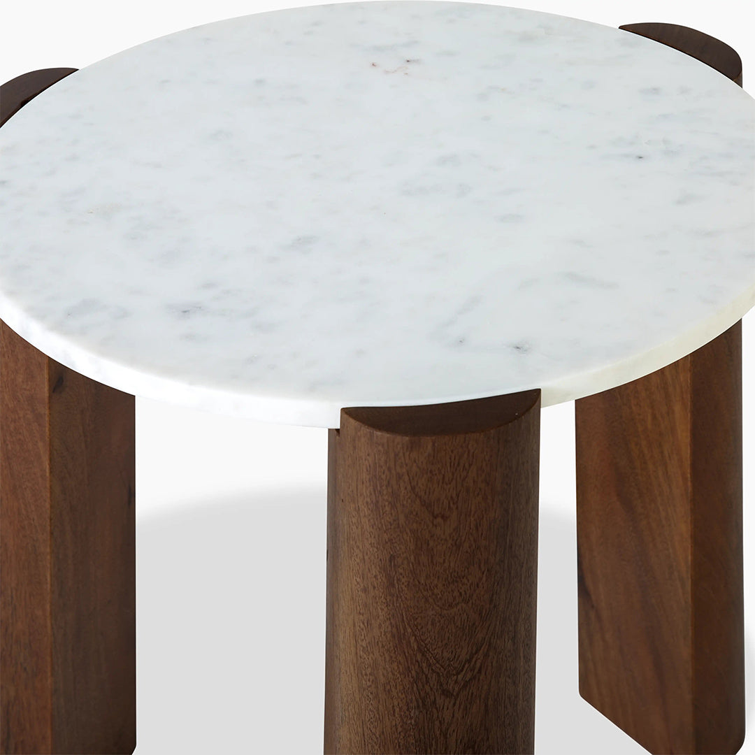 Bauman Round Side Table, Marble