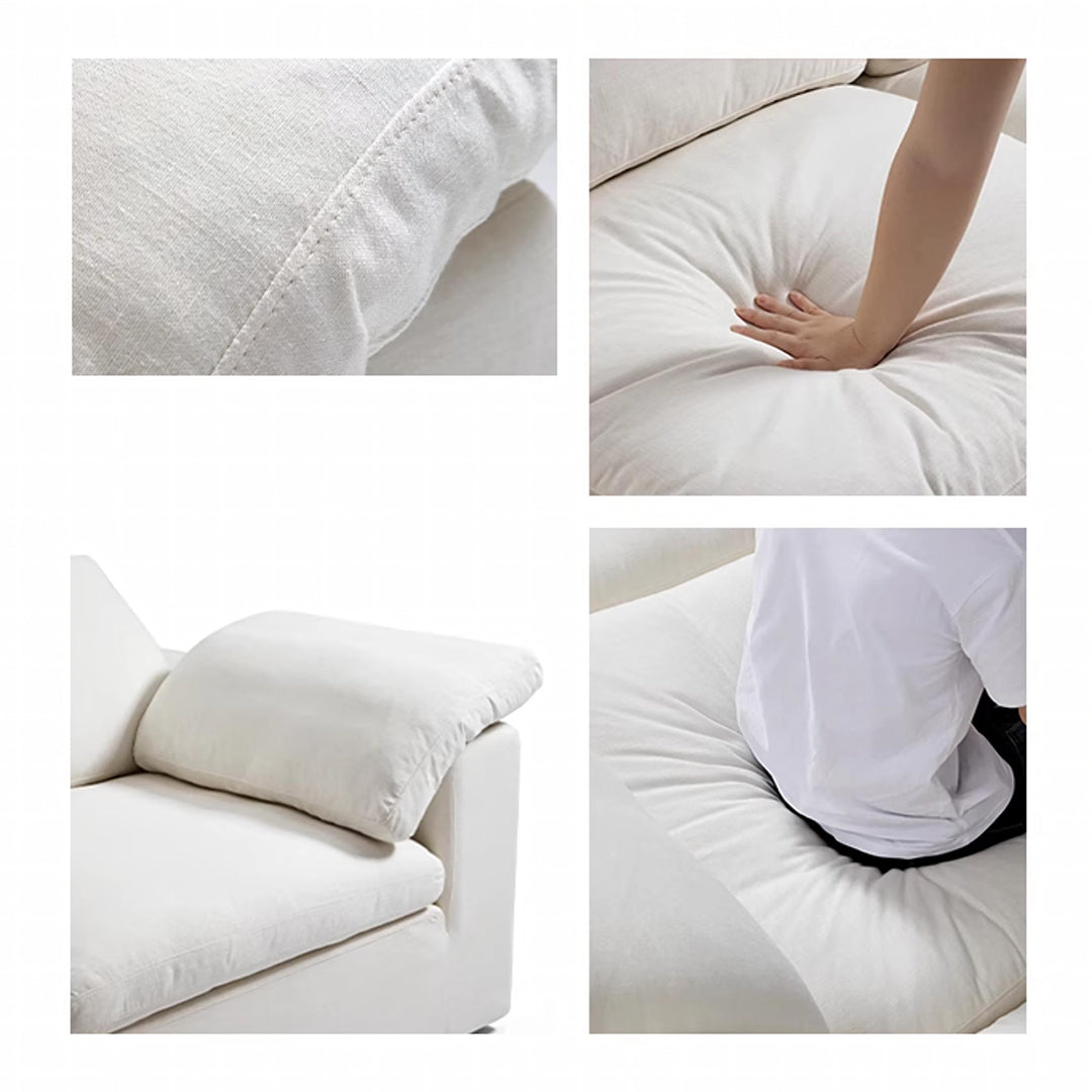 Farid Two Seater, Three Seater Sofa, Modular Sofa, White Linen