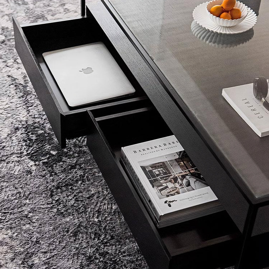 Sanderson Rectangle Coffee Table With Storage, Black