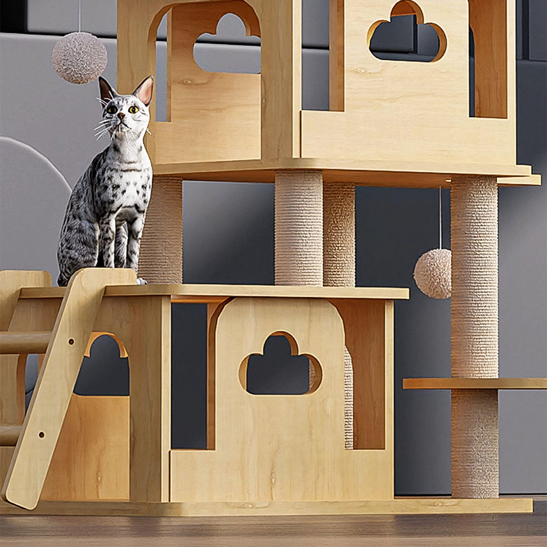 Jago Cat Climber, Wood Cat Tree, Oak-Weilai Concept-Weilai Concept