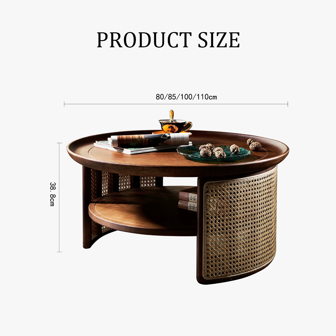 Bakula Wood Coffee Table, Rattan-Weilai Concept-Weilai Concept