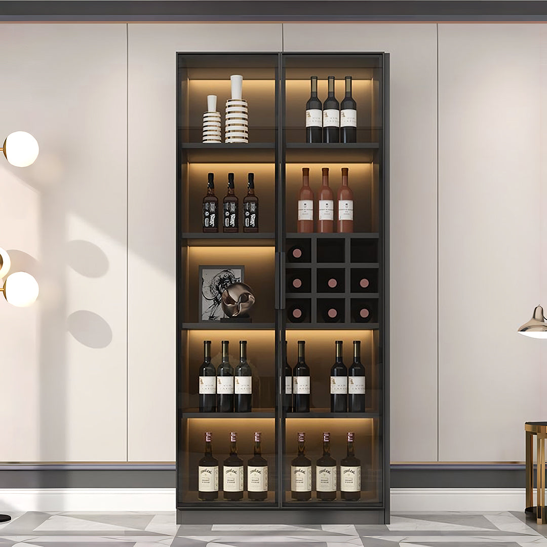 Hampshire I Wine Cabinet, Wine Storage With Glass Doors & Lights-Weilai Concept-Weilai Concept