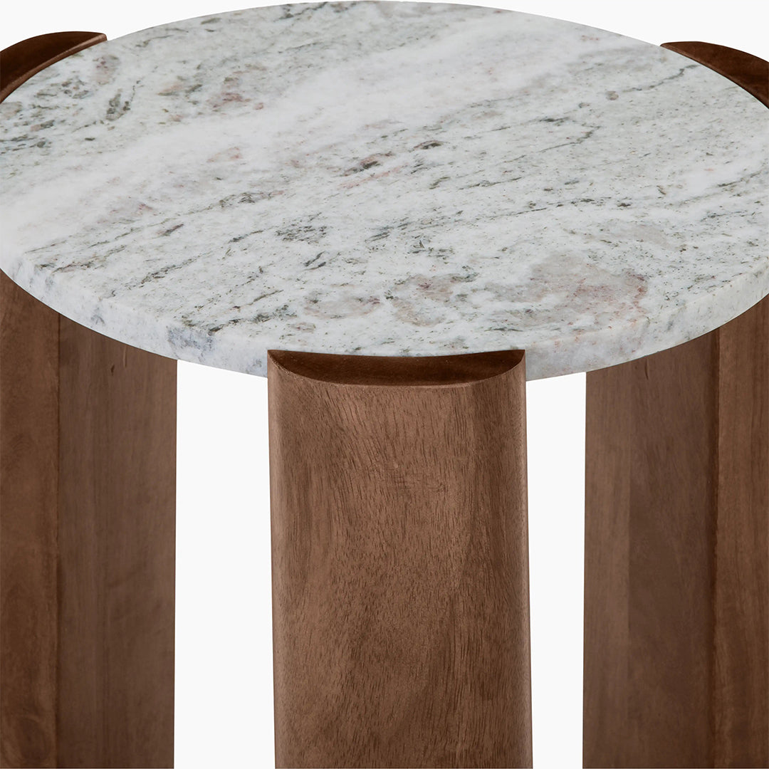 Bauman Round Side Table, Marble