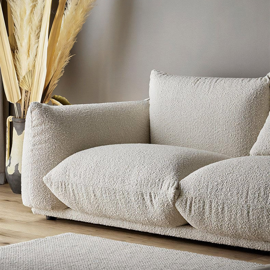 Isabella Two Seater, Three Seater Sofa, Boucle Or Velvet, White-Weilai Concept-Weilai Concept