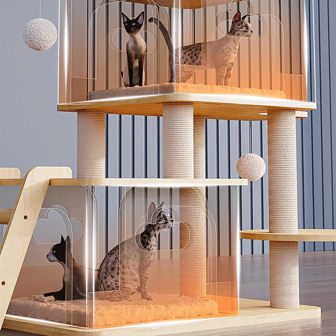 Jago Cat Climber, Wood Cat Tree, Oak-Weilai Concept-Weilai Concept