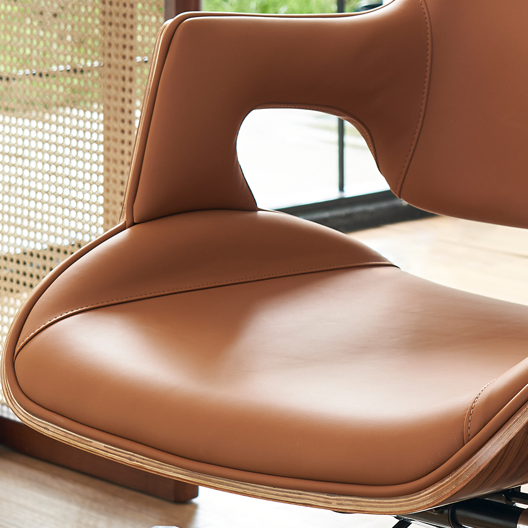 Drake Office Chair, Tan Leather, Reclining & Swivel-Weilai Concept-Weilai Concept