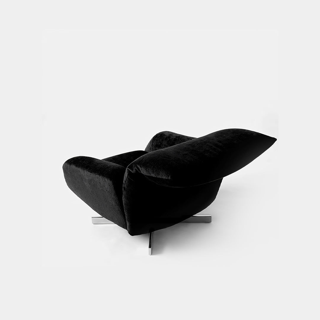 Schmidt Chiara Lounge Chair With Footstool, Swivel, Real Leather-Weilai Concept-Weilai Concept