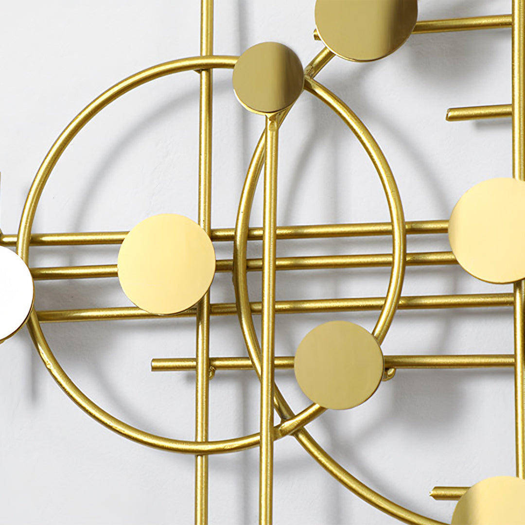 Cohen Art Deco Gold Wall Clock, Silent Clock, Horizontal Or Vertical-Weilai-Weilai Concept