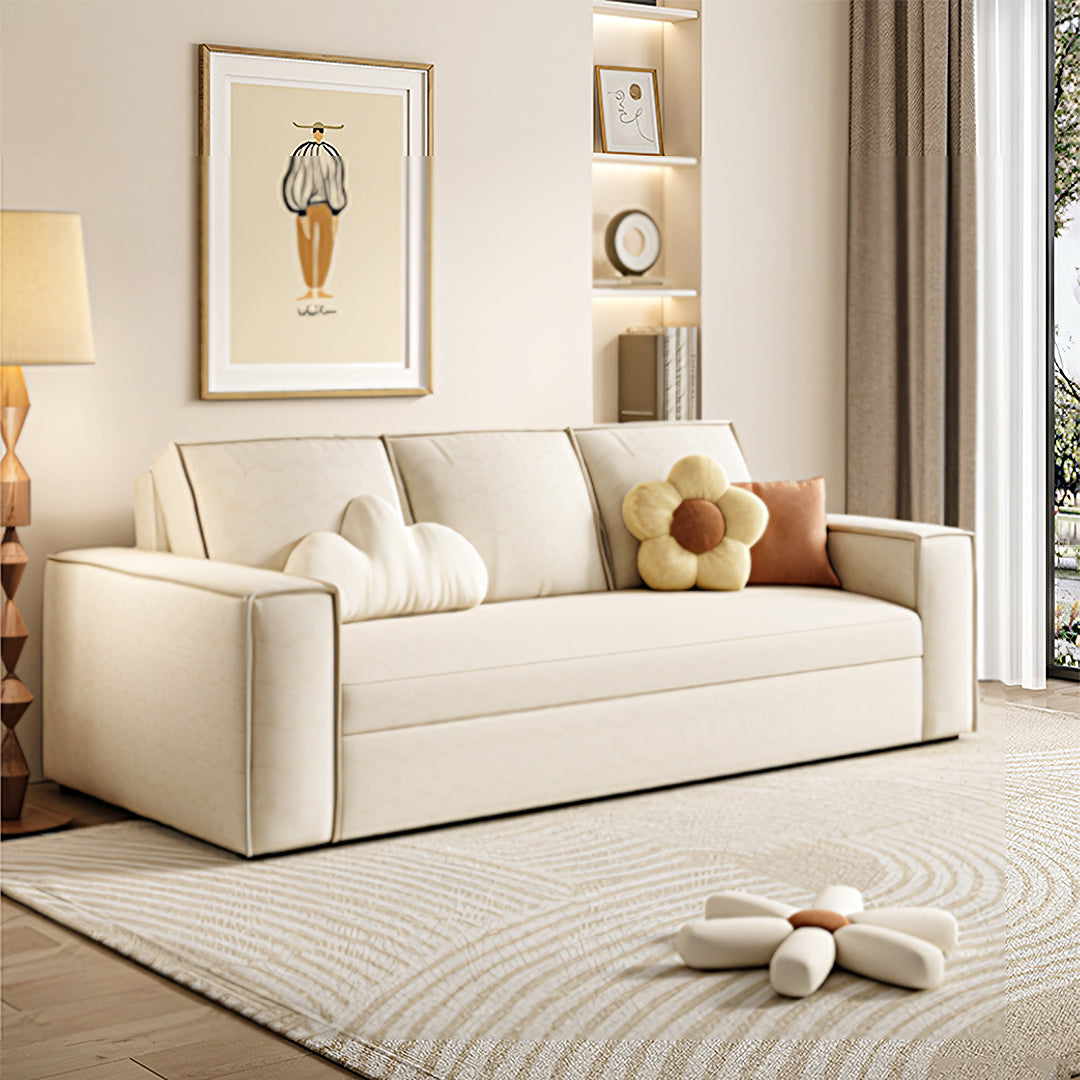 Alvarado Two Seater Sofa Bed, More Colours-Weilai Concept-Cream-132cm ( With One Drawer )-Weilai Concept