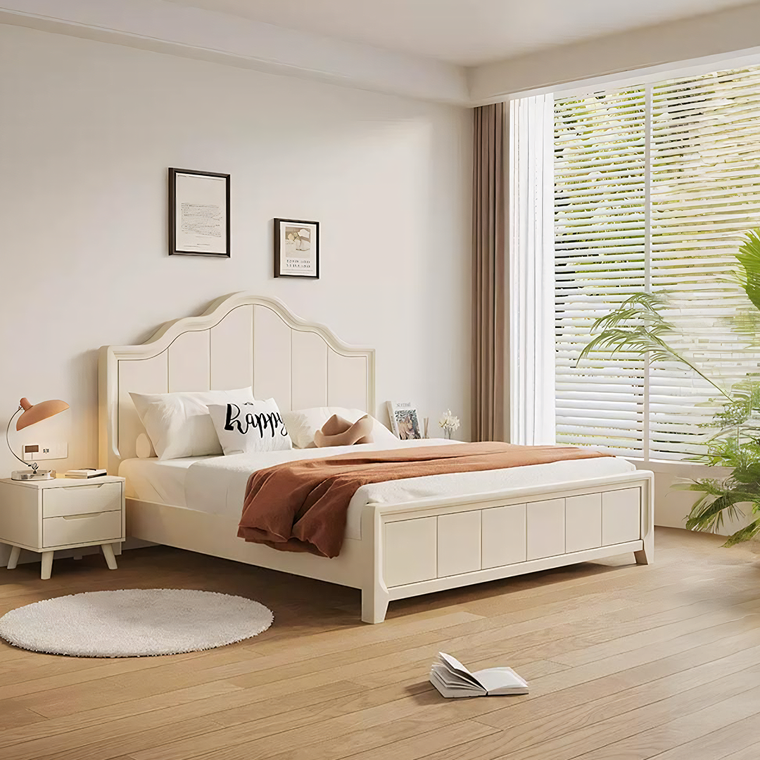 Agnes King Size / Super King Size Bed With Storage, Cream-Weilai Concept-Weilai Concept