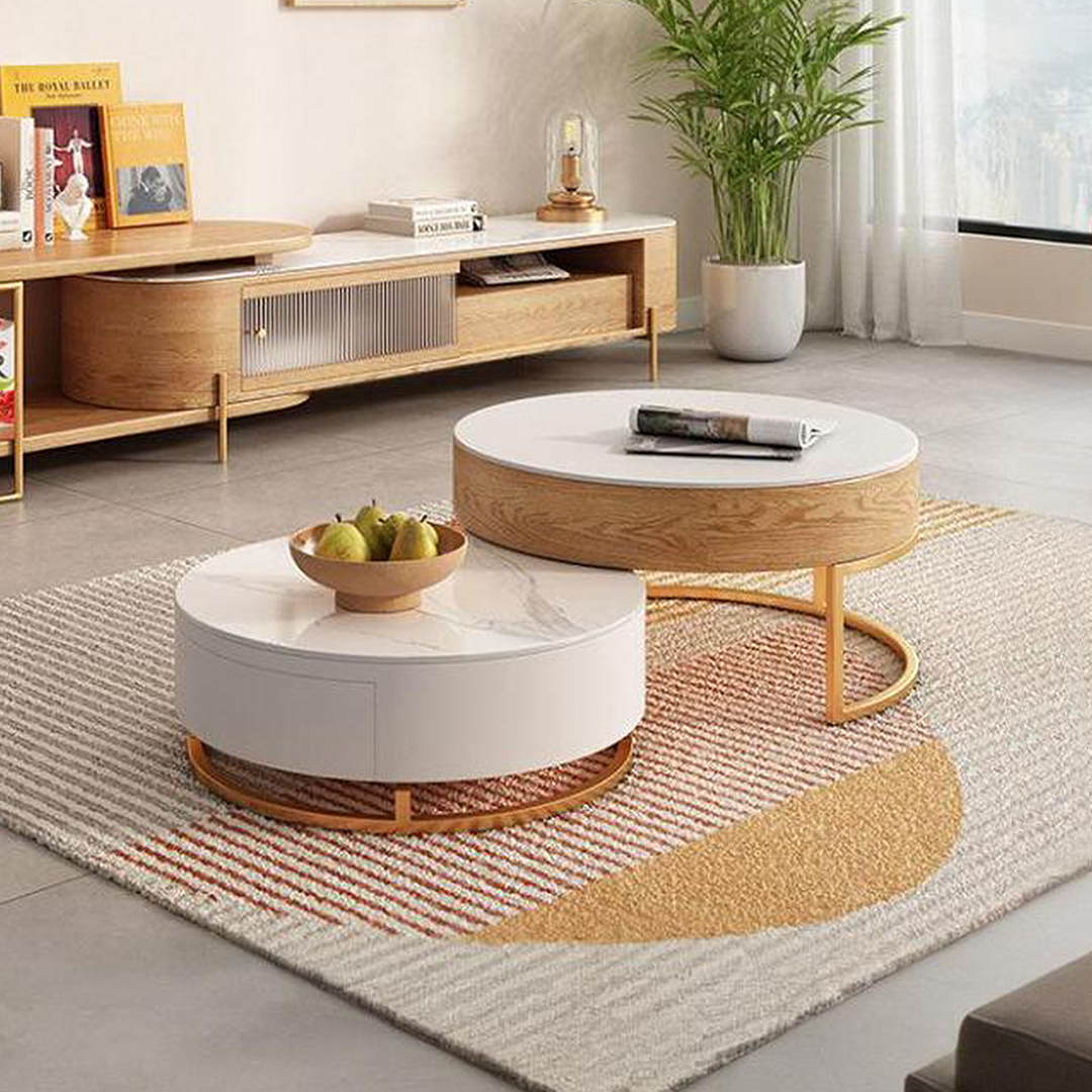 Amanda Living Room Set, Amanda Coffee Table and TV Stand, Light Oak-Weilai Concept-Weilai Concept